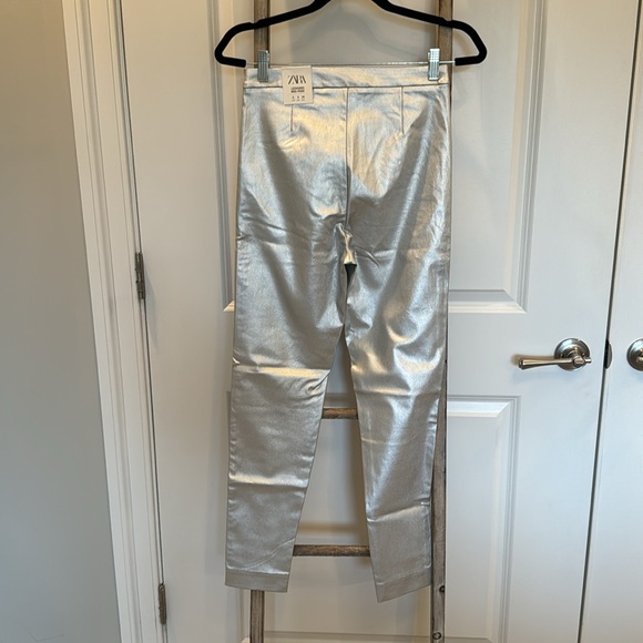 Zara Silver Mid-Rise Legging Small NWT - Picture 4 of 9